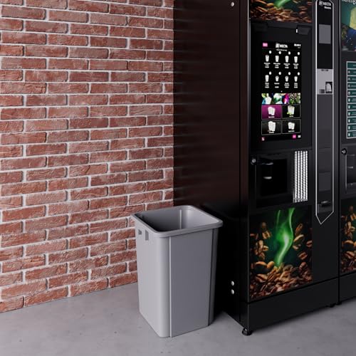 Image of 19 Gallon Gray Square Commercial Trash Garbage Can | Outdoor Office Restaurant School Kitchen