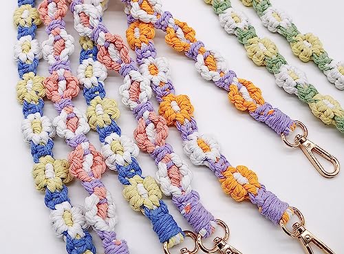 Handmade Woven Cotton Rope Flower Shoulder Strap Bag Strap Purse Strap Crossbody Replacement Strap4