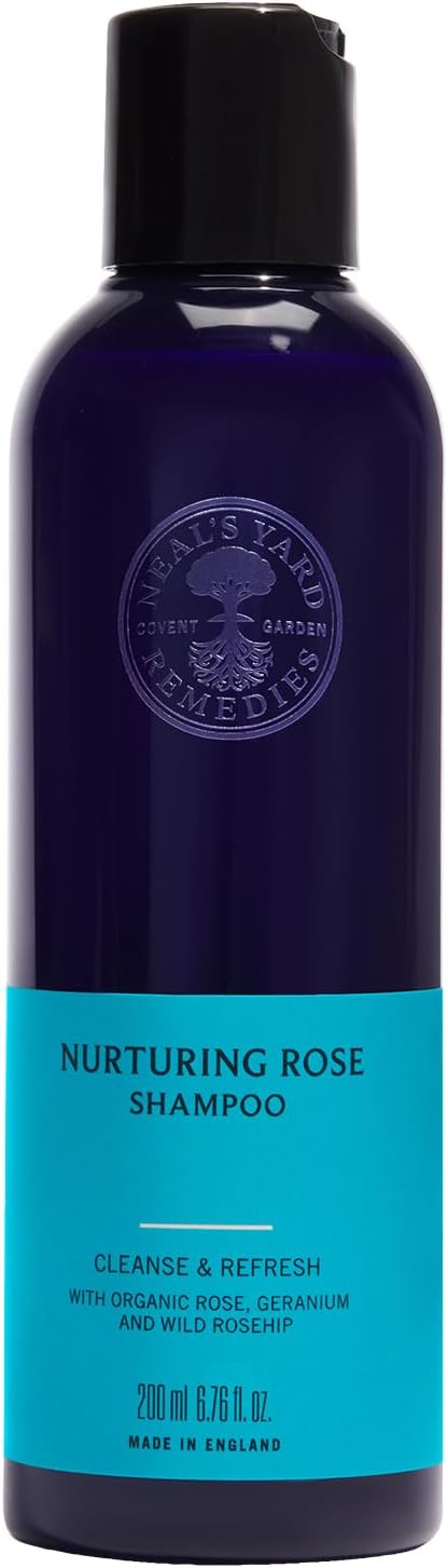 Neal's Yard Remedies Nurturing Rose Shampoo, Enhance the Vibrancy of Damaged Hair, Cruelty-Free, 200 ml