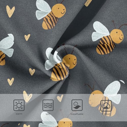 Wusikd Cute Bees Girls' Underwear Cotton Hearts Girls Briefs Soft Toddler Underwear 2T3