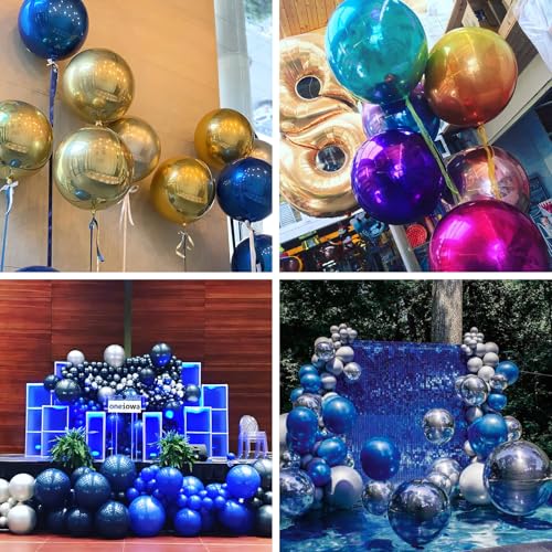 Image of PartyWoo Navy Blue Large Round Giant 4D Jumbo Foil Balloons 6pcs 22 Inch