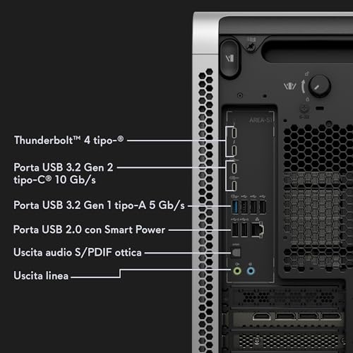 Area-51 Gaming Desktop - Intel Core Ultra 9 Series 2, Nvidia GeForce RTX 5090, 64GB RAM, SSD 4TB, Wi-Fi 7, Bluetooth, Raffreddamento a Liquido, Windows 11 Home, AlienFX, Lunar Silver - PC Desktop - Immagine 8