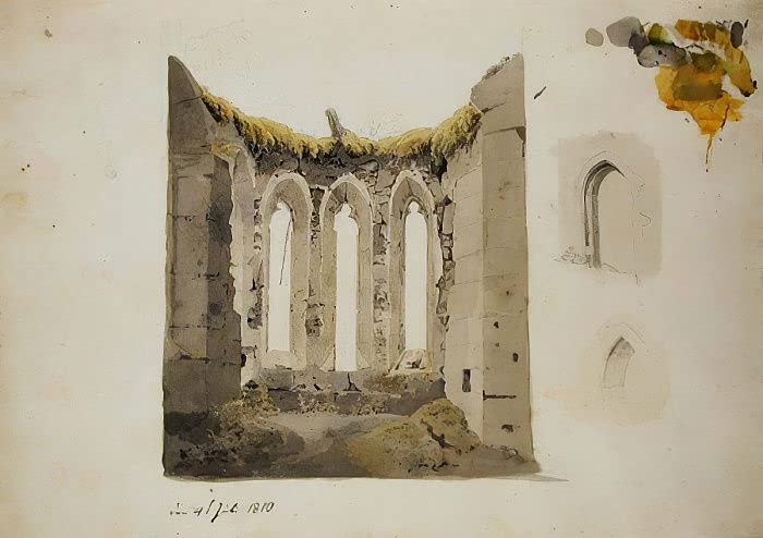 Toile Caspar David Friedrich Ruines d'un chœur gothique pour grand salon élégant