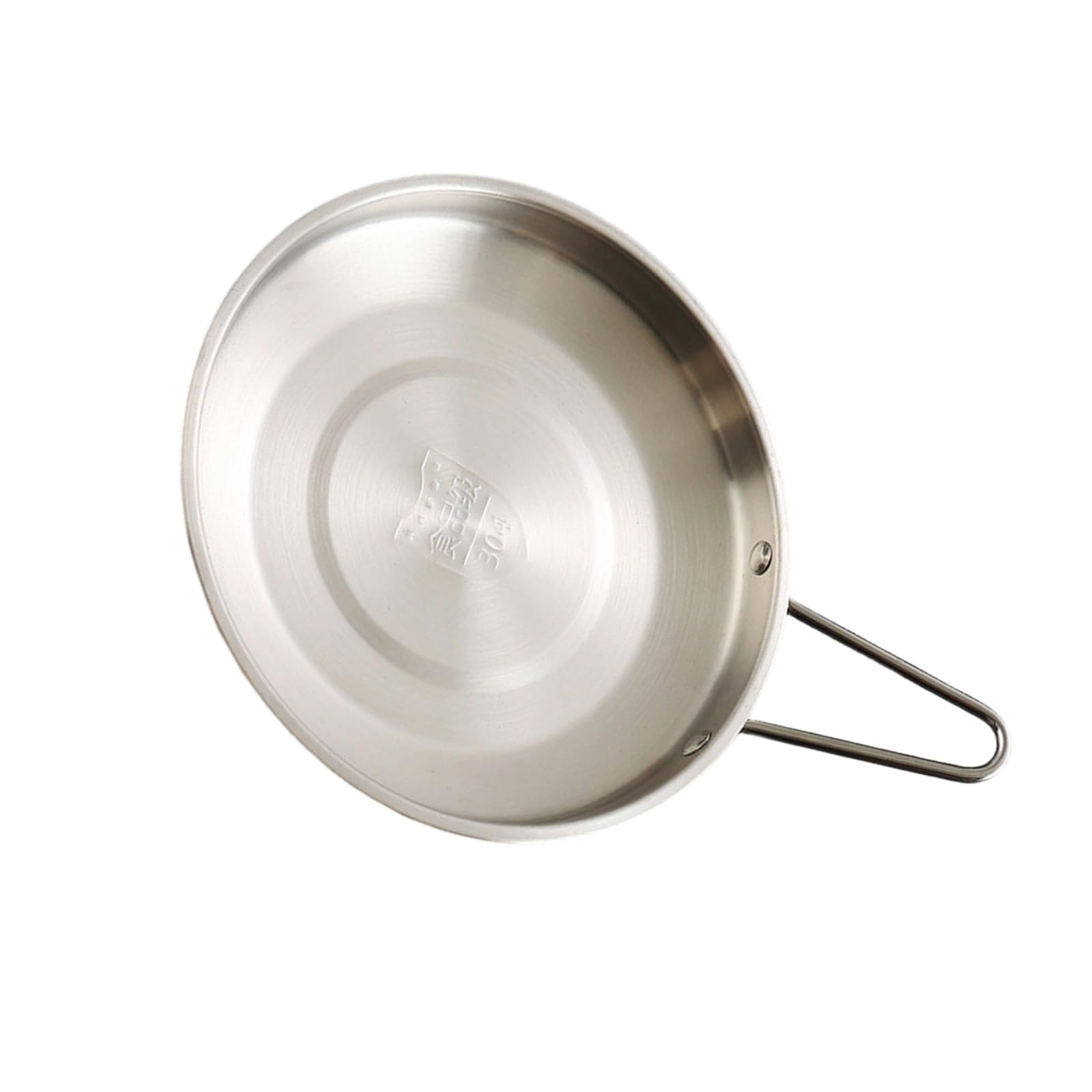 Elnwnnkc Stainless Steel Snacks Plate with Handle Round Tray Ideal Picnics Easy Carry Dining Plate