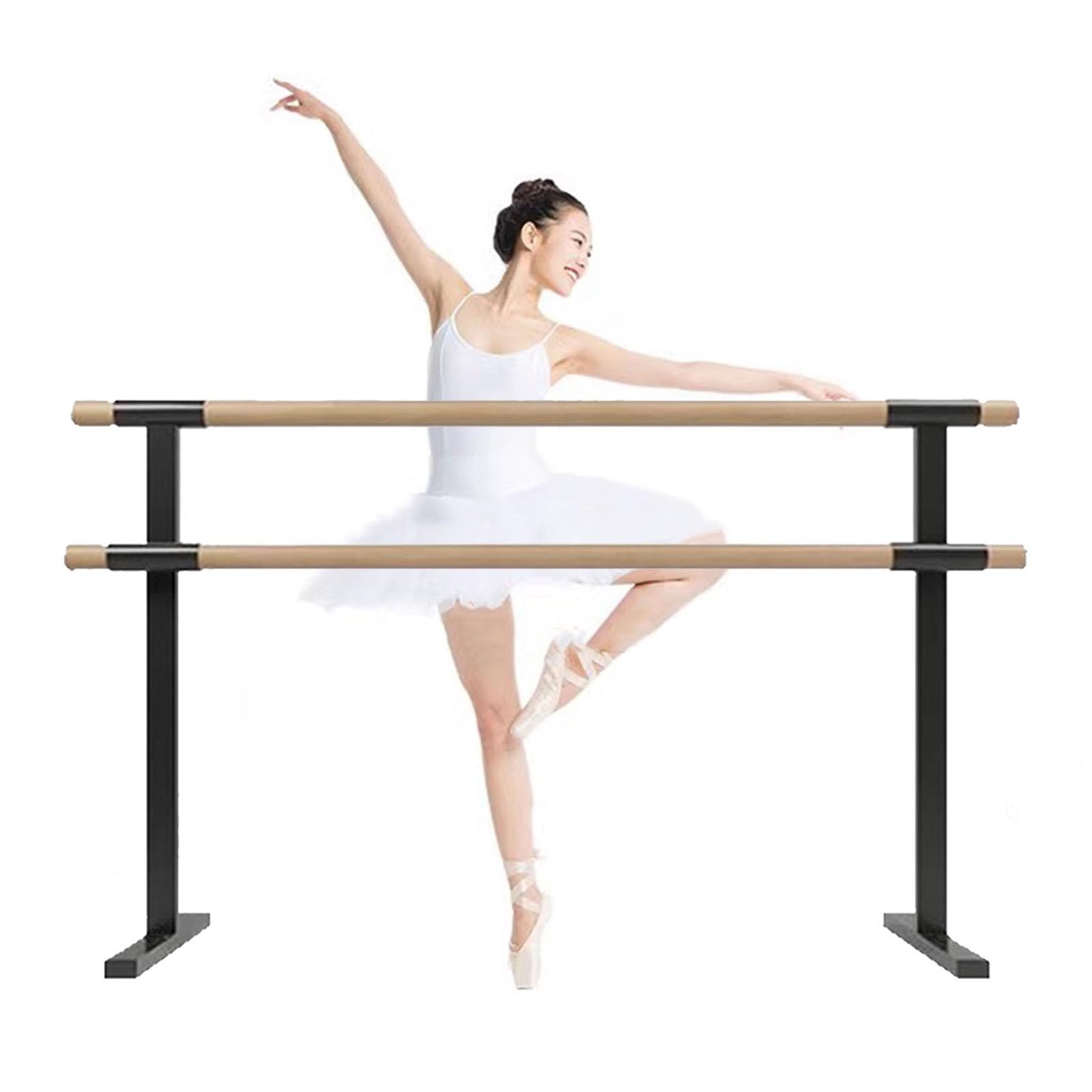RQLSSSLMXJ Ballet Bar Adult Fitness Double Bar Ballet Barre For Home Gym, Portable Freestanding Ballet Stretch Dance Bar, Gymnastics Pilates Training Ballet Equipment, Black-2.5 m/8.2 ft