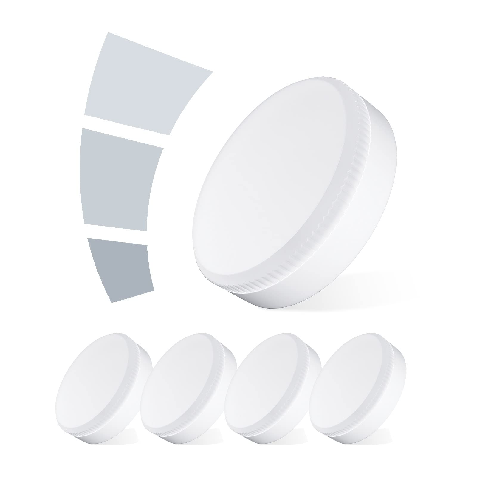 BVCL GX53 LED Light Bulb, 11W LED lamp, 1000LM, AC/DC 190-260V, 30-50W Halogen lamp replaced, beam angle 120° non-dimmable, PACK of 5 (Color : Cool white 6000K)