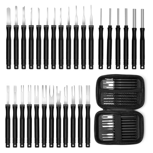 UMLIPOT Auspinnwerkzeug Kfz Set, Auspinwerkzeug Kfz, Entriegelungswerkzeug, Pin Werkzeug, Stecker Auspinwerkzeug (30, schwarz 2) UMLIPOT Auspinnwerkzeug Kfz Set, Auspinwerkzeug Kfz, Entriegelungswerkzeug, Pin Werkzeug, Stecker Auspinwerkzeug (30, schwarz 2)