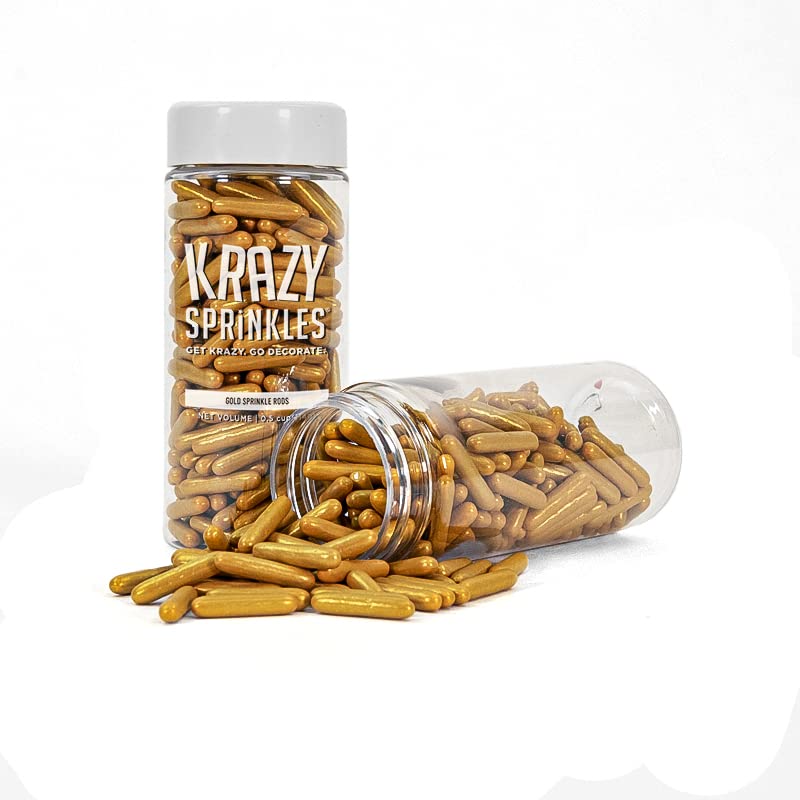 Miniatura 5 de BAKELL Krazy Sprinkles - Gránulos comestibles de grado alimenticio 100 % dorado metálico, sin gluten, sin nueces, para pasteles, paletas, brownies y