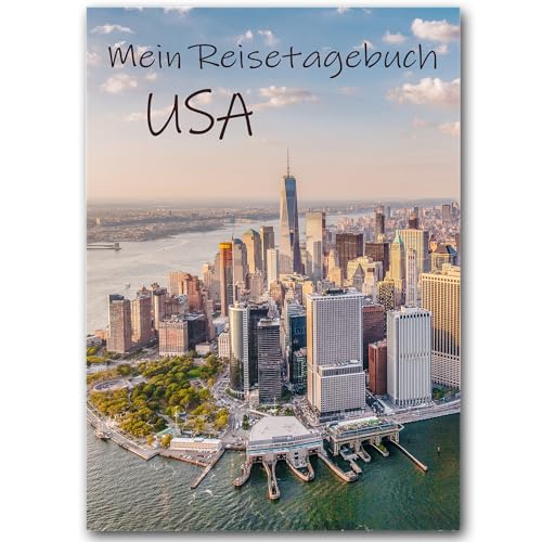 Calmondo USA Reisetagebuch zum Ausfüllen | Amerika Tagebuch interaktives Reisebuch USA mit viel Abwechslung, Reiseplanung, Achtsamkeits-Seiten, Zitate, Karte uvm | Geschenk für die USA Reise | A5