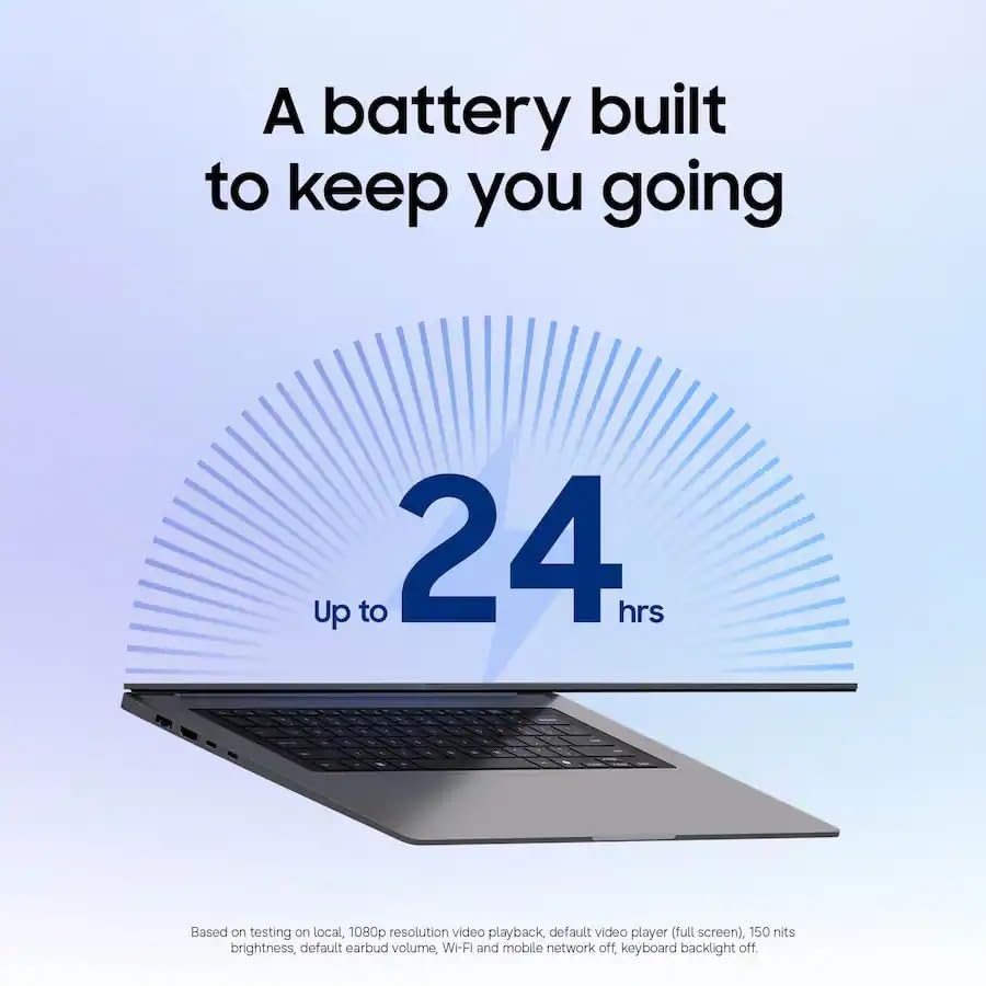 Image of Samsung Galaxy Book6 Copilot+ Laptop, 16 inch FHD+ 120Hz IPS LED Touchscreen Laptop, Intel Core Ultra 7 355U (up to 4.7GHz), 16 GB LPDDR5X RAM, 512 GB SSD, Long Battery Life, Windows 11 Pro, Gray