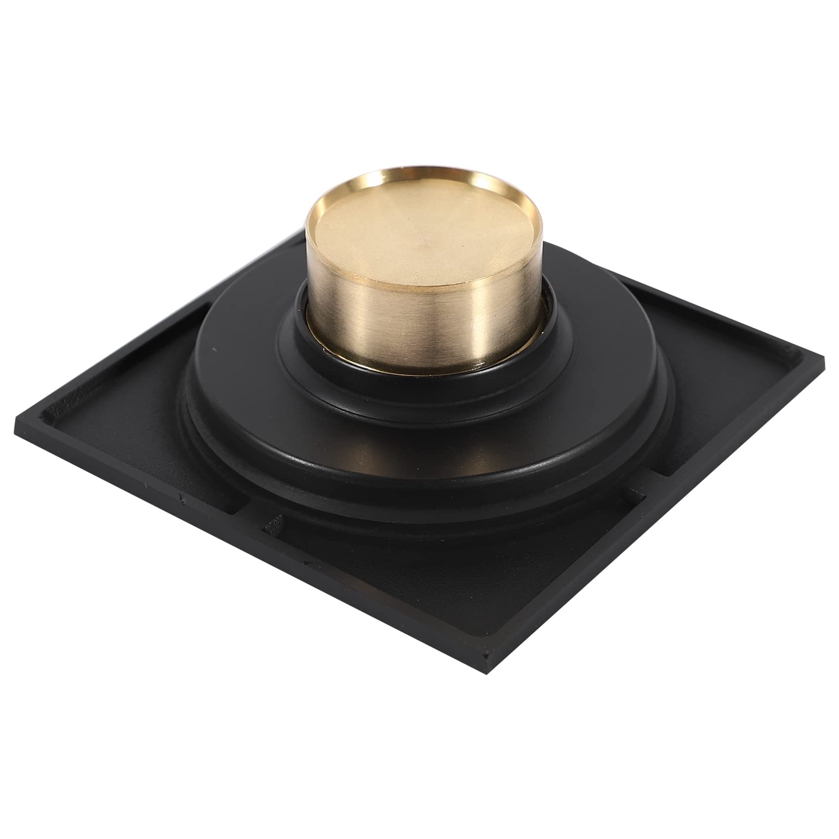 6X Desagüe de Ducha Cuadrado de 4 Pulgadas Con Rejilla de Cubierta Extraíble, Conjunto de Desagüe de Piso de Latón Antiobstrucción Y Punto de Olor Con Colador de Pelo, Negro Mate