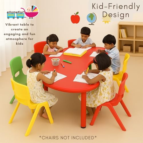 Image of eHomeKart Fish Table - Front Round Table for Kids - Perfect Foe Home and School - (53 x 20 x 20 inches) - Colour May Vary