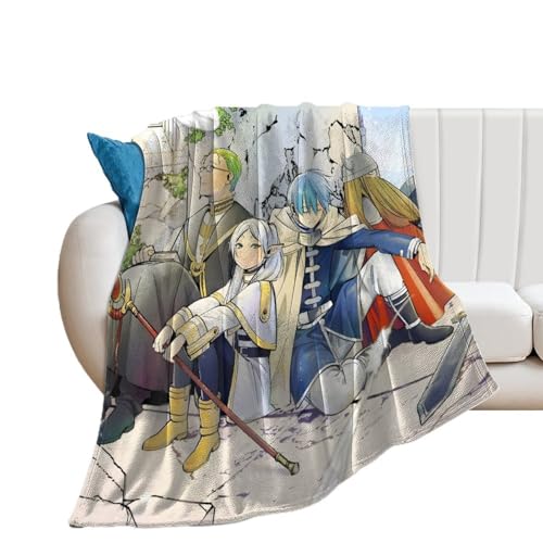 ブランケット 葬送のフリーレン 毛布 フランネル 冬用 寒さ対策 軽量 柔らかく肌触り おしゃれ 肩掛け 膝掛け 多機能 洗える 四季適用 100*130cm