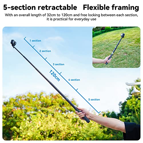 TELESIN 1,2 m/47,2 pollici in fibra di carbonio