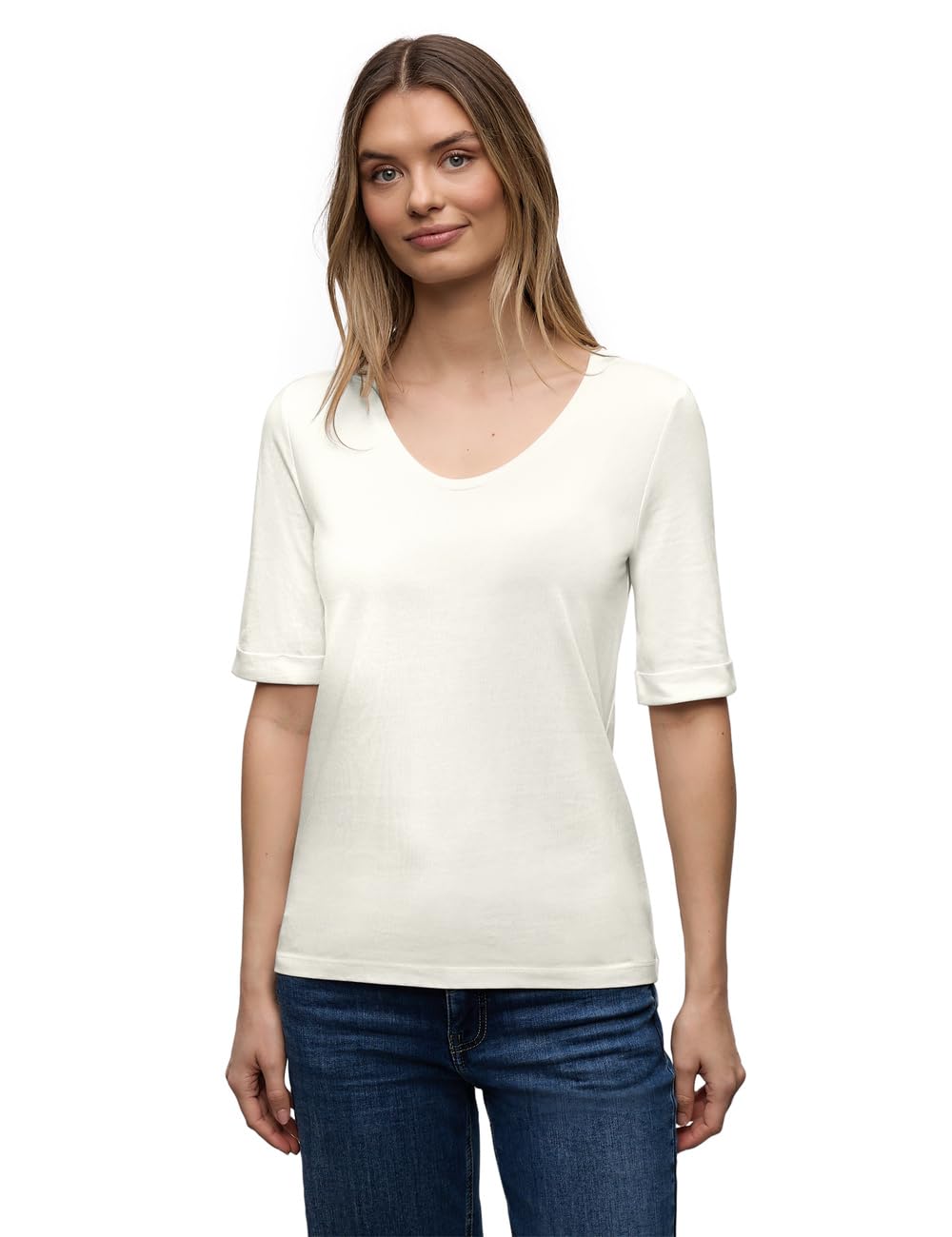 Damen T-Shirt mit Turn-Up