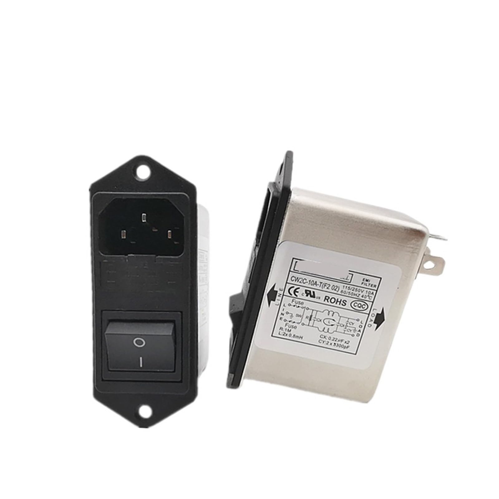 Power Filter CW1B-10A-T 10A 6A CW1B-06A-T(CW2C 10A -T -F2-02 Double Fuse)