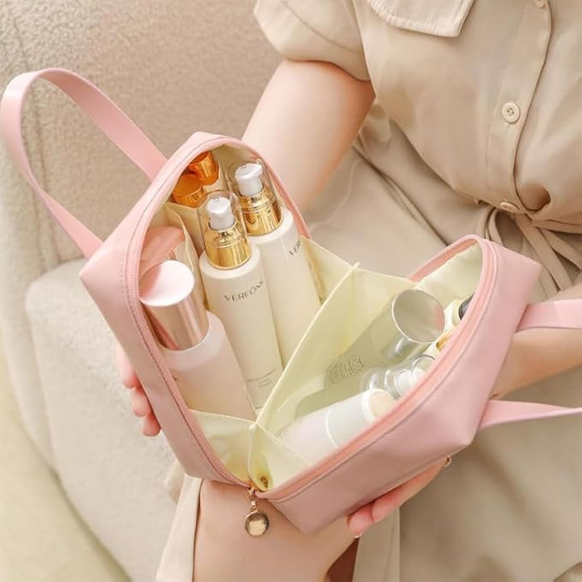 Makeup Bag for Women, Travel Cosmetic Pouch, Waterproof
