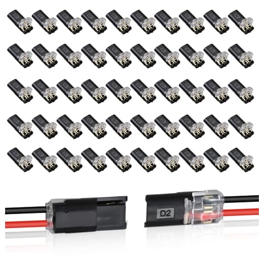 50Pcs Double Wire Plug in Connector,Quick Disconnect 2 Pin Led Connector No Wire Stripping Cutting,Low Voltage Light Led Strip connectors with Locking Buckle