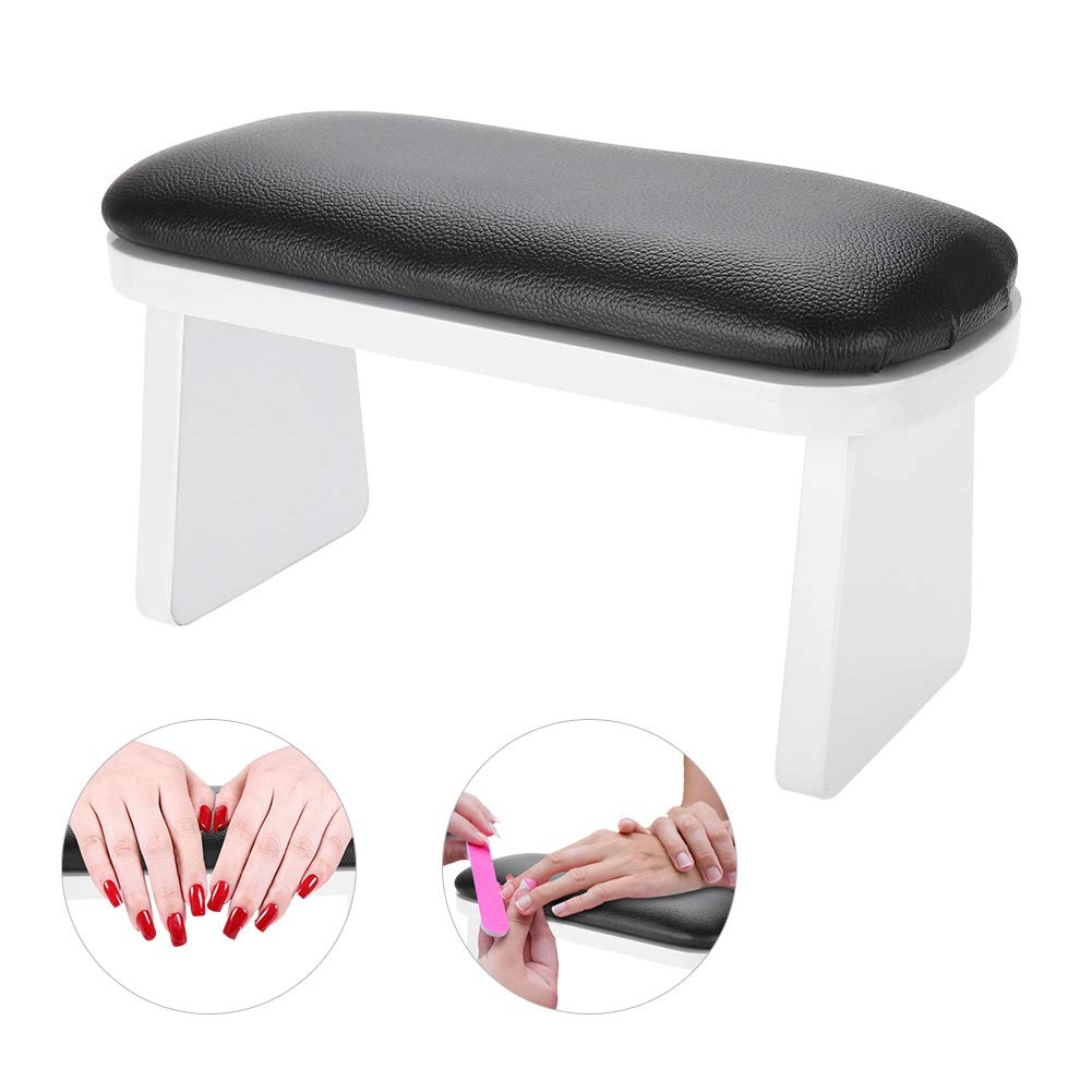 Podłokietnik do paznokci, poduszka do Manicure podłokietnik ramię uchwyt na nadgarstek mata, sztuczna skóra Manicure akcesoria do paznokci narzędzie do domu/nail Solon/362 (Color : Black)