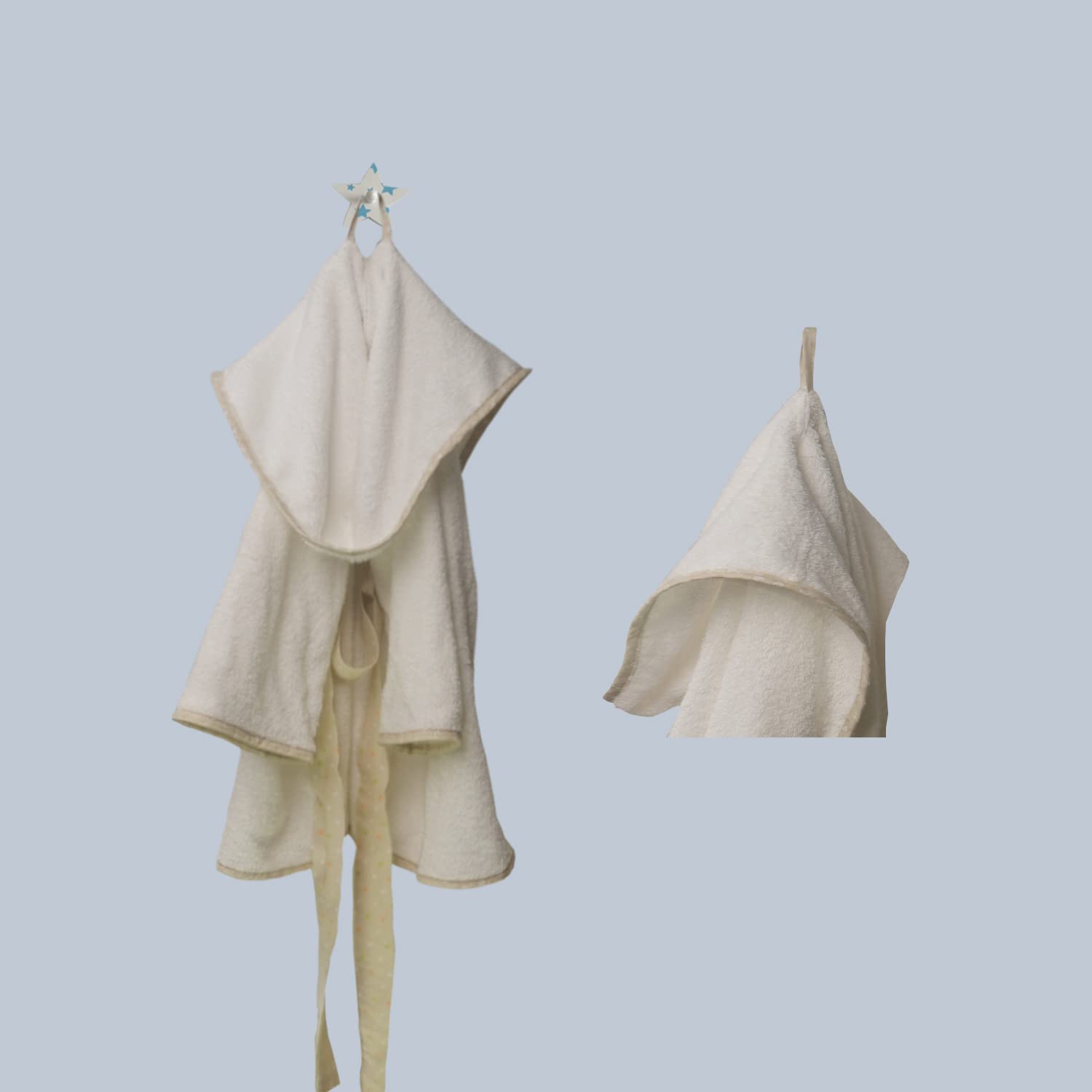 Kids Bathrobe Hooded Cover up Cotton Towel Soft Touch Baby Robe 3-5T Absorbent Toddler Gown Bath Robe Boy Child Unisex Sleepwear Homewear Beach Pool Robe Pajamas Long Sleeve