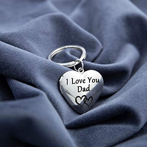 Phocksin I Love You Dad Locket Keychain For Men Heart Photo Lockets Holds Pictures Fathers Day Gift From Daughter Son #TOP3