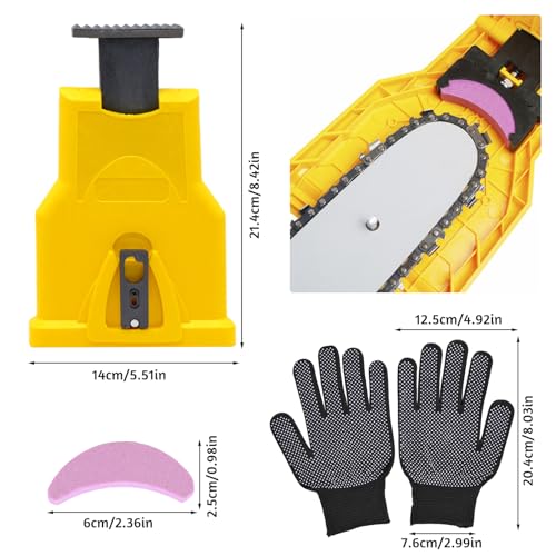 Chainsaw Sharpener, Fast Chain Saw Sharpener Tool, Chainsaw Sharpening Kit with 7 Pcs Stone Grinder, Fits for 14in, 16in, 18in, 20in Two-Hole Chainsaw Bar 2 Chainsaw Sharpener, Fast Chain Saw Sharpener Tool, Chainsaw Sharpening Kit with 7 Pcs Stone Grinder, Fits for 14in, 16in, 18in, 20in Two-Hole Chainsaw Bar - Image 2