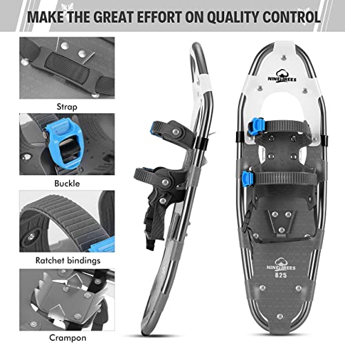NineTrees 3-in-1 Xtreme 軽量 地形スノーシューズ メンズ レディース ユース キッズ 軽量 アルミ合金地形スノーシューズ トレッキングポールとキャリングトートバッグ付き 14インチ/21インチ/25インチ/27インチ/30インチ 5枚目