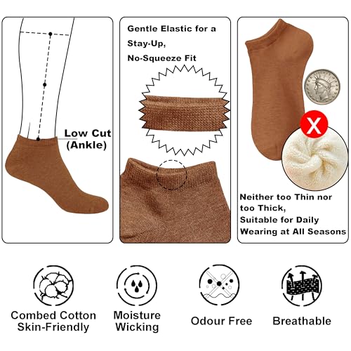 Image of Womens Ankle Socks Cotton No-Show Comfortable Low-Cut Liner Kraft Paper Gift Box