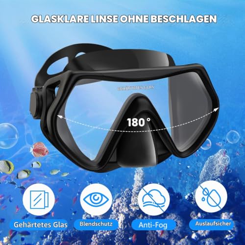 Schnorchelset Erwachsene, Schnorcheln Set mit Anti-Fog Taucherbrille und Dry Schnorchel… – Ansicht 2