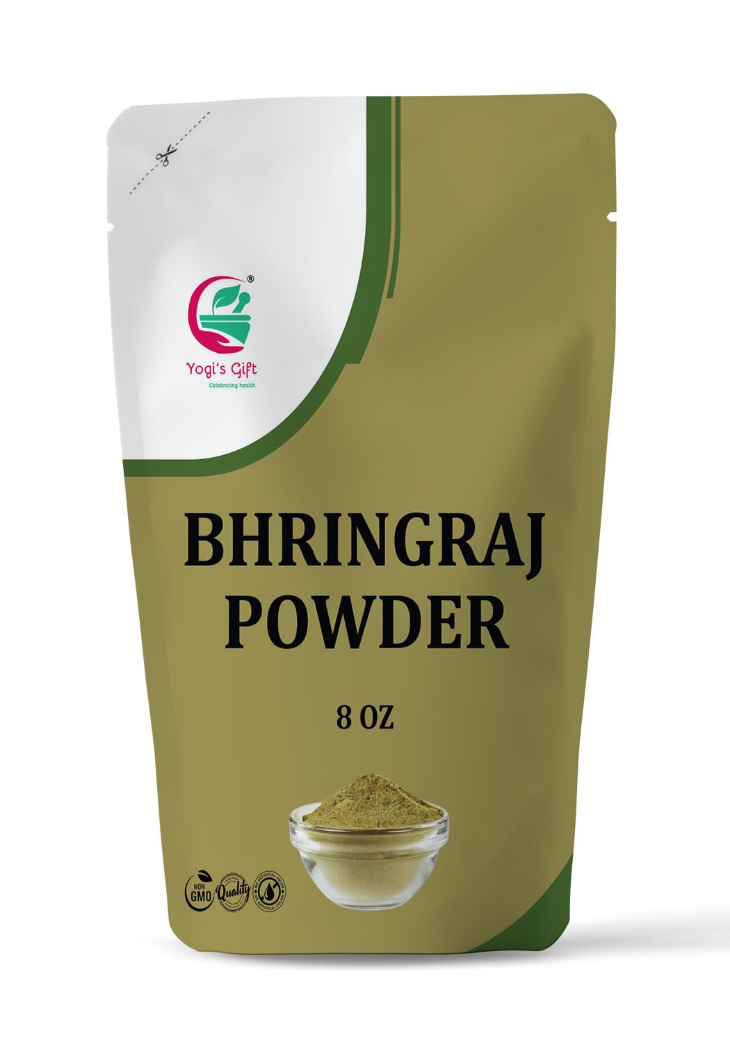 Bhringraj Powder | 8 Oz (227 grams) | Eclipta Alba | 100% Pure $ 100% Natural | False Daisy Powder | By Yogi's gift®