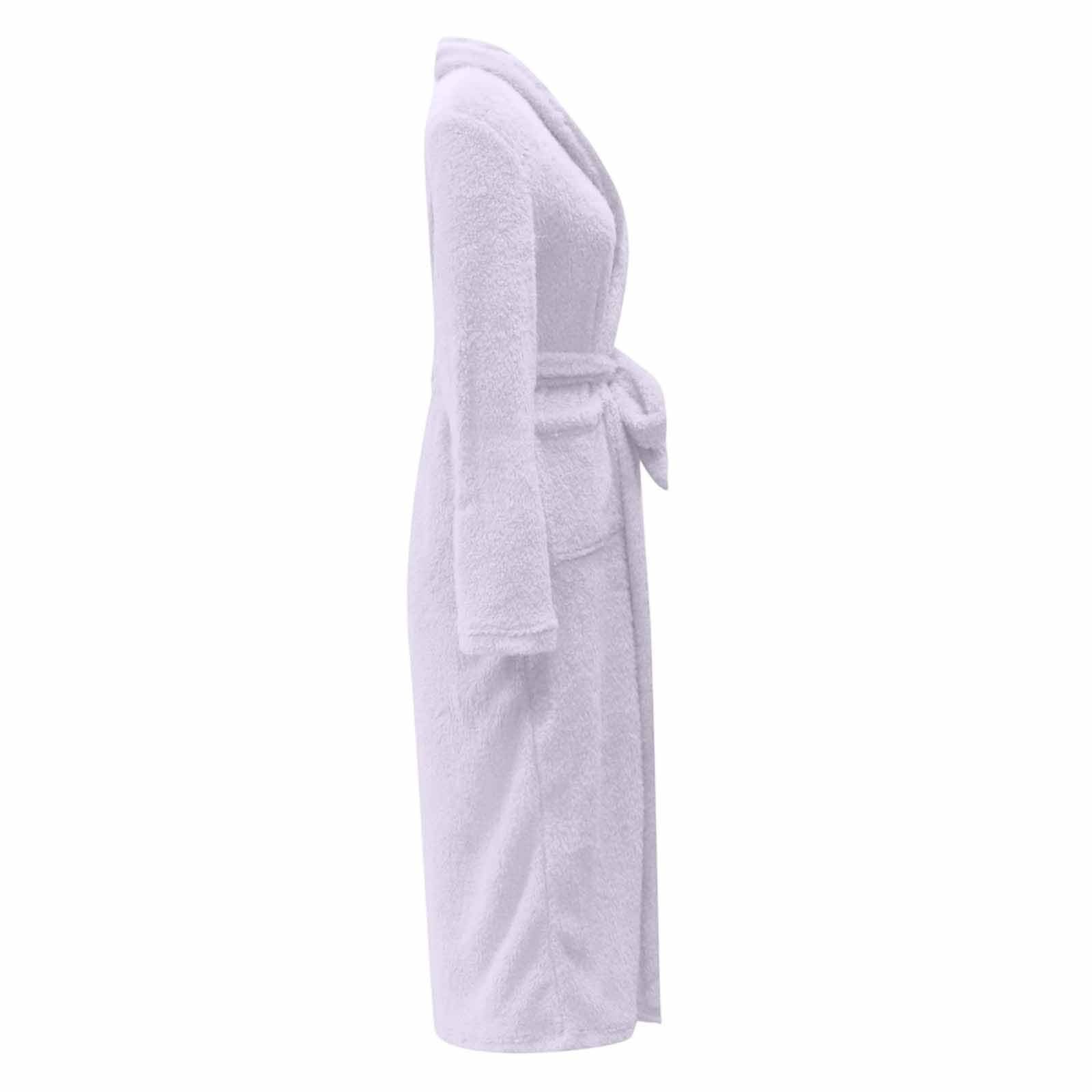 Robe De Chambre Femme Polaire Peignoir Bain Chaud Hiver Doux Sortie Chic Chaude Peignoirs