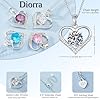 Diorra Silver Necklaces for Women 925 Sterling Silver Diamond Charm Necklace Dainty CZ Crystal Heart Pendant Chain Jewellery Birthday Gifts for Women Girls #5