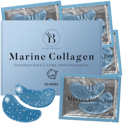 Parches Ojos Bolsas y Ojeras (30 Pares), Eye Patches Con Colágeno Marino y Ácido Hialurónico, Parches Ojeras y Bolsas, Eliminar Bolsas de Ojos, Anti Ojeras Parches de Colageno, Eye Mask Set
