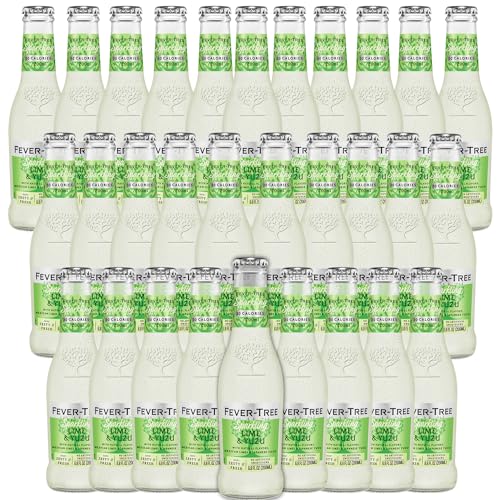 Fever Tree Sparkling Lime and Yuzu - Premium Quality Mixer and Soda - Refreshing Beverage for Cocktails & Mocktails 200ml Bottle - Pack of 30