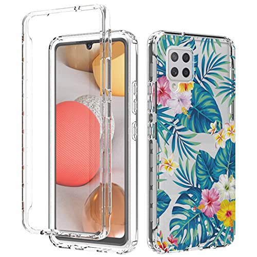 Coque Samsung A42 5G antichoc souple transparente motif floral feuilles et fleurs TPU
