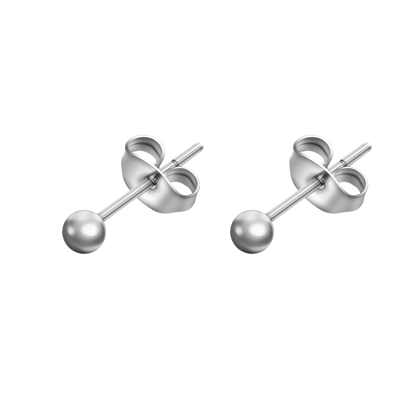 Khoka 純チタンピアス 丸玉ピアス ボールピアス 金属アレルギー対応 つけっぱなし メンズ レディース 小さめ 両耳セット シンプルデザイン おしゃれ プレゼントに最適