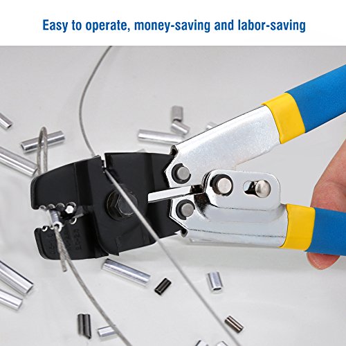 Wire Rope Crim Tool High Carbon Steel Wire Rope Swager Swaging Tool Fishing Plier Wire Rope Crimpers Crim Tool Swager Replacement for Fishing Line Crimp Sleeves Copper Swivels Snaps - Image 4