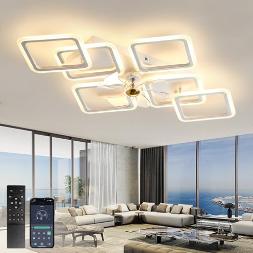 Ventilador de techo silencioso reversible de 6 velocidades para dormitorio