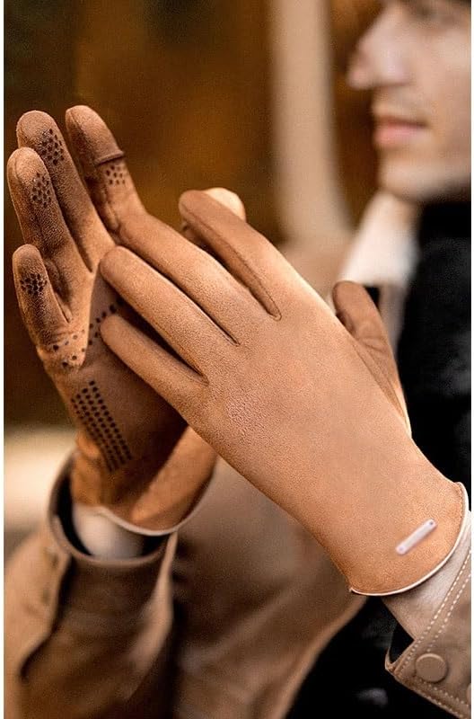 Thick Suede Plush Warm Gloves Outdoor Photography Cycling Windproof Anti Slip Touch Screen