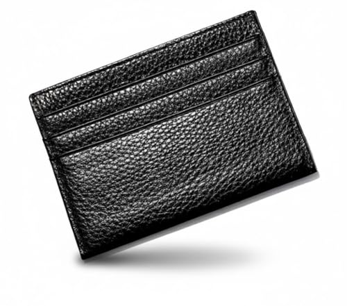 Porta-Cartões Slim Unissex – Carteira Minimalista em Couro Sintético, Compacta, Leve e Segura para Cartões, CNH e Dinheiro. (Preto)