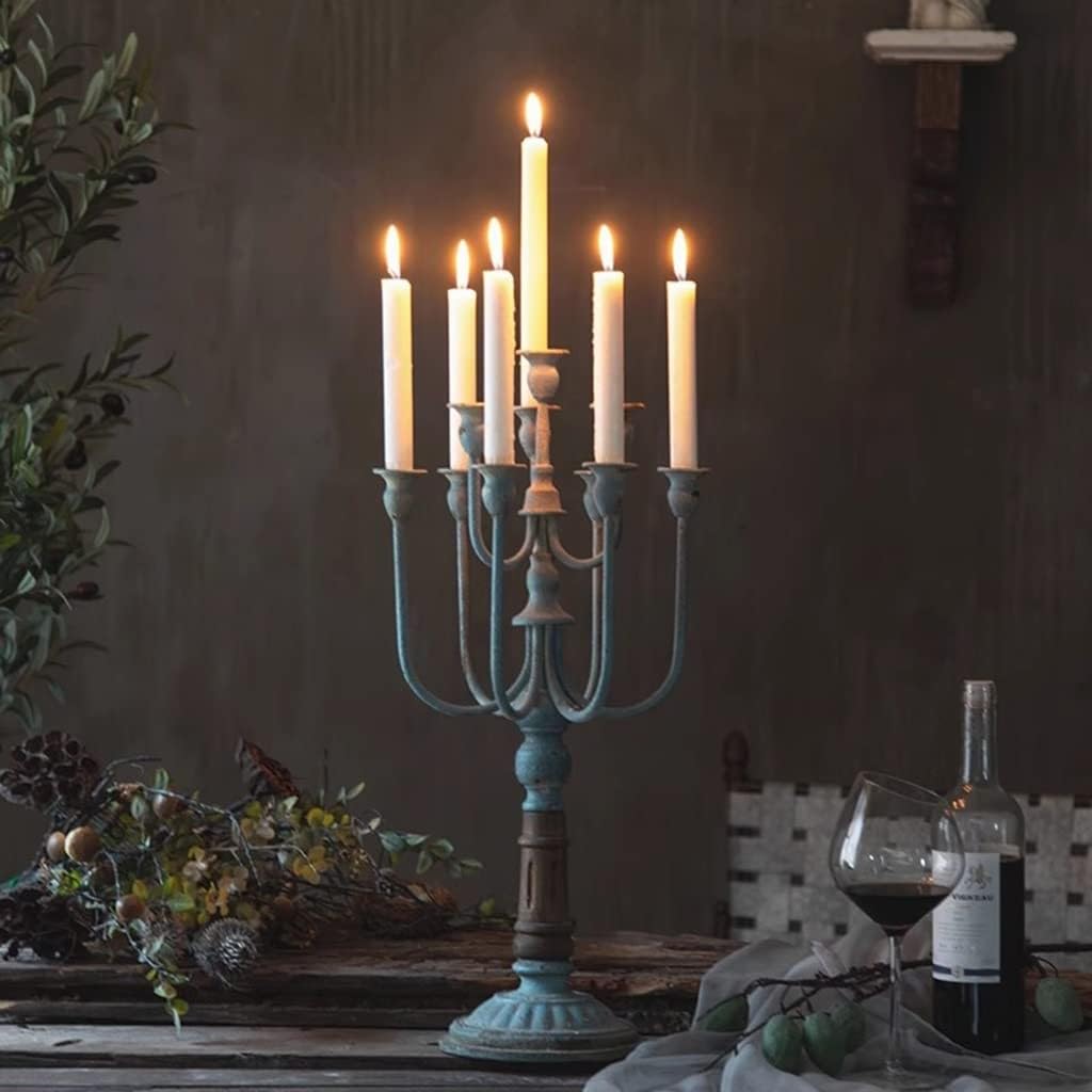 Candelabro, 10 brazos de metal decorativo para bodas, comedores, fiestas, decoración del hogar, estilo antiguo, 57 cm