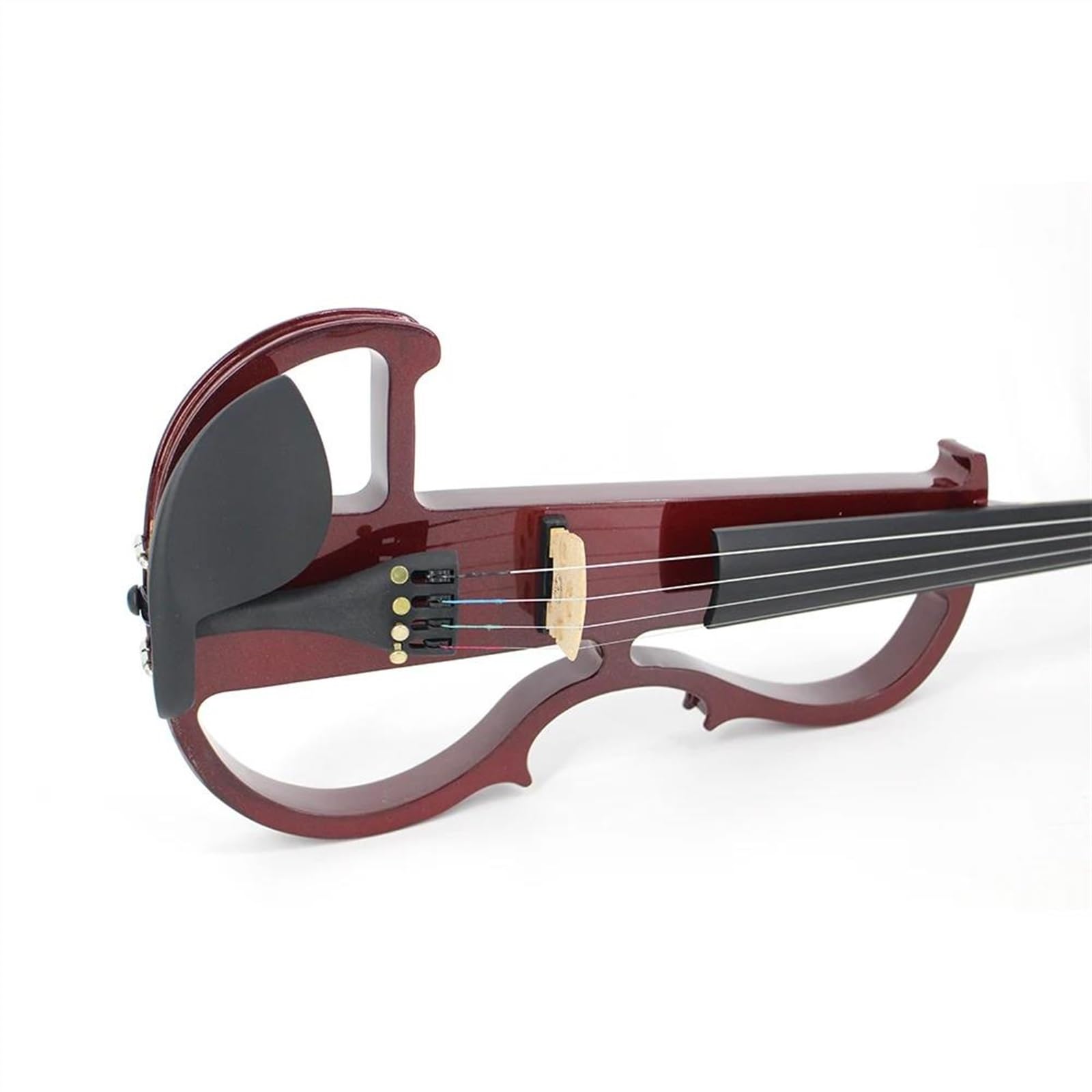 Violín instrumento musical Violín 4/4 De Madera Maciza Eléctrico Silencioso(Red wine)