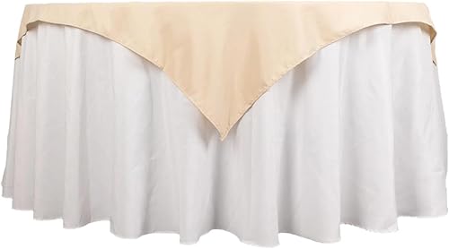 Miniatura 4 de Balsa Circle Mantel cuadrado beige de poliéster de 54 pulgadas para decoración de bodas, fiestas, eventos, catering, comedor, cocina