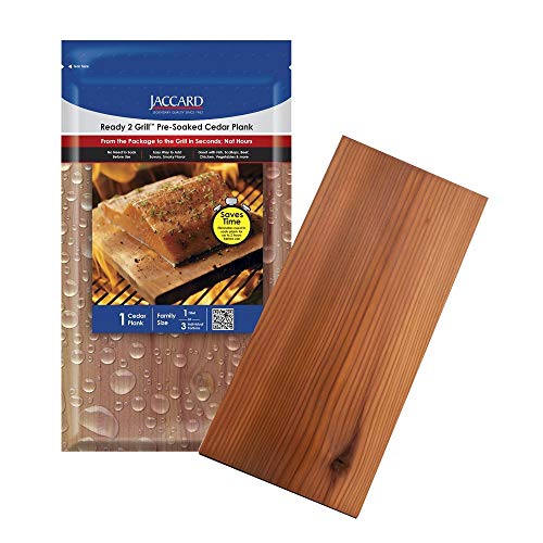 Jaccard 201403 Ready 2 Grill Pre-Soaked Cedar Plank, Large (1-plank), Grilling Accessories â€“ Wood Plank Serving Board