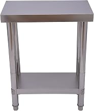 2 TierStainless Steel Worktop, Prep & Work Table for Food, Commercial Worktop, Heavy Duty Food Prep Worktable, Table with Undershelf, for Restaurant, Home and Hotel, 23.62 * 11.81 * 33.46in