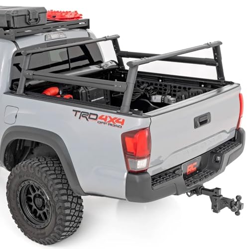 Rough Country Aluminum Bed Rack for 2005-2022 Toyota Tacoma model 73109 black