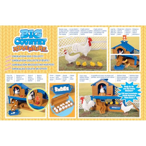 Big Country Toys: Chicken Coop Adventure - 11-Piece Farm Toy Playset, Rooster & Chicken Animal Figurines, Interactive Egg Gathering, Fencing, Kids 3+ - image 2