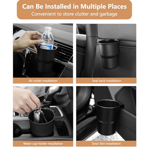 Organizador portavasos multifuncional para carro negro miniatura 3