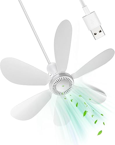 Miniatura 2 de KUYYFDS Ventiladores de techo, ventilador de techo portátil, mini ventilador de techo USB colgante silencioso ventilador de tienda de campaña para