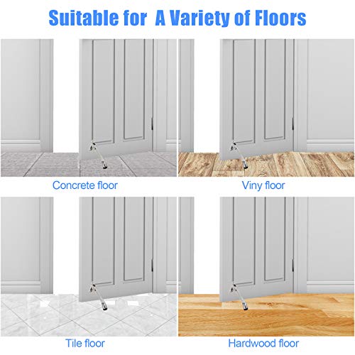 4 Pack Kickdown Door Stop, Commercial Heavy Duty Door Stops For Bottom Of Door, Kickstand Door Stopper With Rubber Tip And Spring Lever, Adjustable, Easy To Kick Down Door Stoppers And Release #TOP5